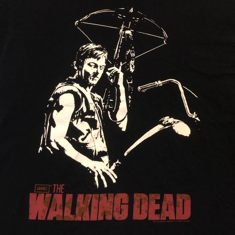 2013 The Walking Dead Daryl Dixon T Shirt Jerzees Large Black AMC Daryl Tee